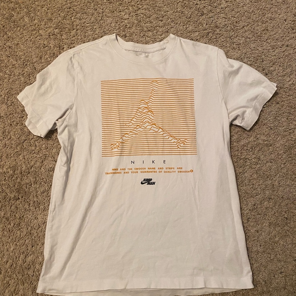 Jordan Men's White and Orange Graphic Tee